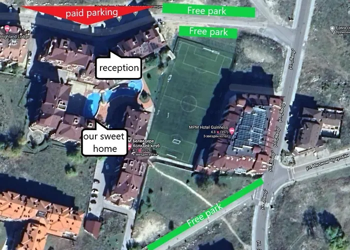 Ξενοδοχείο με διαμερίσματα 500м. от лифта сладък дом в белведере комплекс 4*